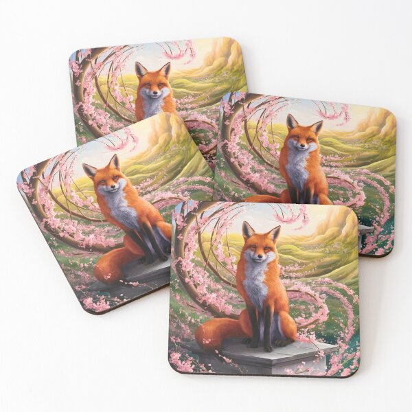 Artikelvorschau, Fuchs-Porträt. Fuchs mit Kirschblüte, Fuchs-Malerei, Michelangelo-Stil entworfen und verkauft von FoxVibes.