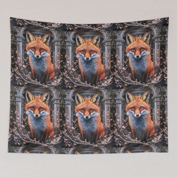 Artikelvorschau, Fuchs-Porträt. Fuchs mit Kirschblüte, Fuchs-Malerei, Michelangelo-Stil entworfen und verkauft von FoxVibes.