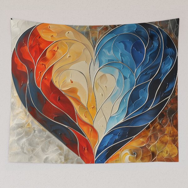 Item preview, Multicolor asymmetrical heart shaped sketch designed and sold by dcrc.