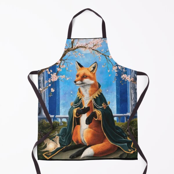 Item preview, Fox Portrait. Fox with cherry blossom, fox character, fox painting, Michelangelo style designed and sold by FoxVibes.
