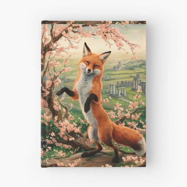 Item preview, Fox Portrait. Fox with cherry blossom, fox painting, Michelangelo style designed and sold by FoxVibes.