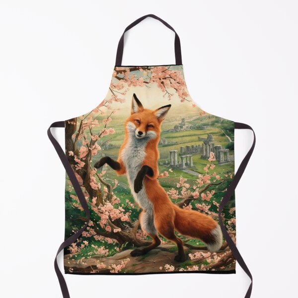 Item preview, Fox Portrait. Fox with cherry blossom, fox painting, Michelangelo style designed and sold by FoxVibes.