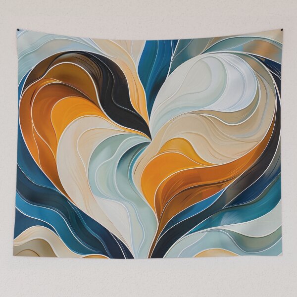 Item preview, multicolor asymmetrical heart shaped sketch designed and sold by dcrc.