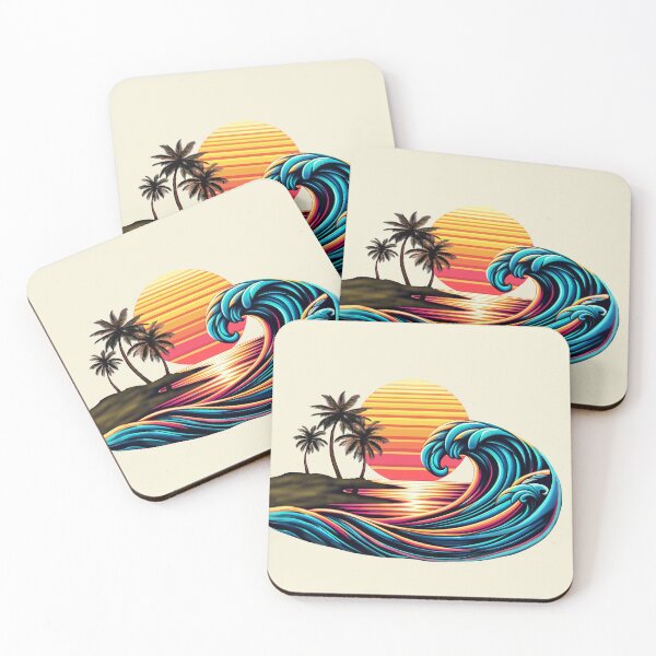 Item preview, Sunset Retro Beach Wave designed and sold by artcolory.