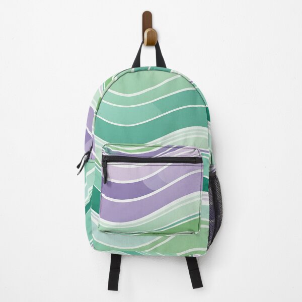 Item preview, Horizontal Fluid Wavy Pattern Green Lilac designed and sold by Prints and Lifestyle.