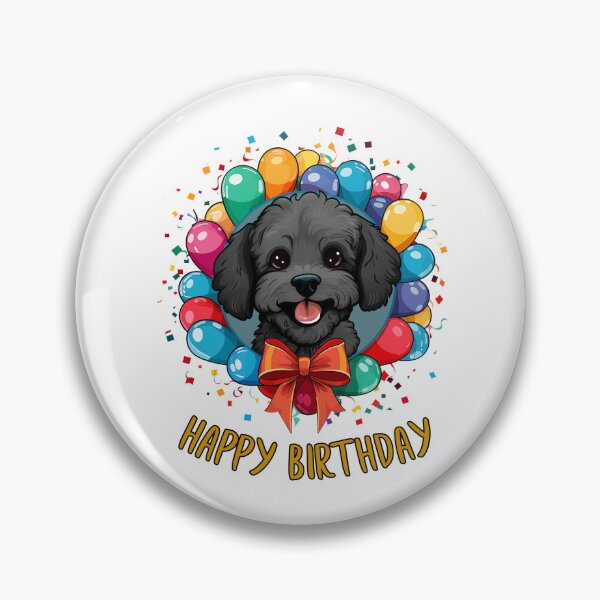 Item preview, Birthday Oodle Dog - Black  - Happy Birthday! designed and sold by wotsthis.