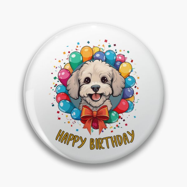 Item preview, Birthday Oodle Dog - Cream  - Happy Birthday! designed and sold by wotsthis.