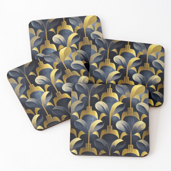 Item preview, Art Deco Cobalt Blue And Golden Vintage Pattern designed and sold by DEC02.