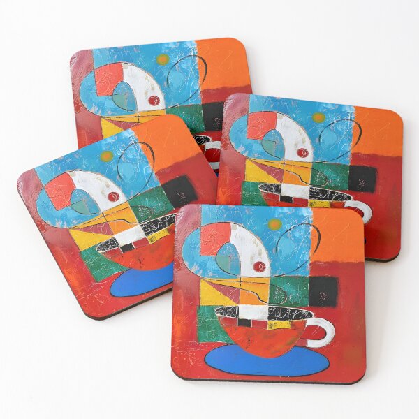 Item preview, Coffee Convergence - Geometric Symphony of Vibrant Colors in Abstract Brew designed and sold by OlfactoART Studio.