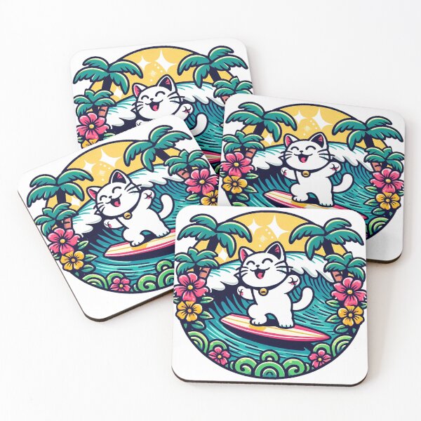 Item preview, Lucky Surfy Kitty designed and sold by Kona Cat Creationz.