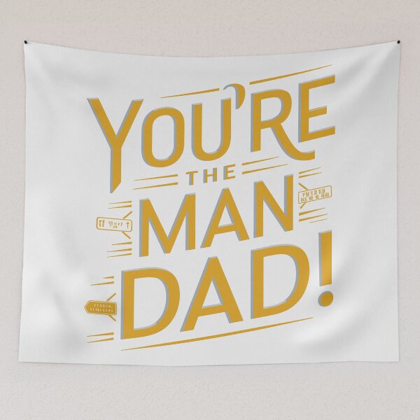 Item preview, You're the Man, Dad! - Contemporary Typography Father's Day Design designed and sold by HahaHandlesHub.