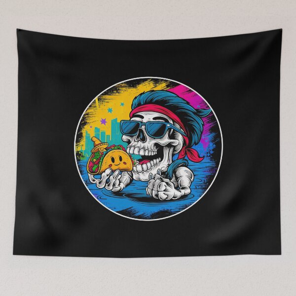 Item preview, Tacos Rocks Funny Skull T-Shirt designed and sold by Witty Shirts.