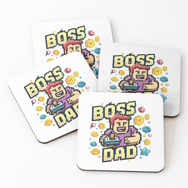 Item preview, Boss Dad - Retro Video Game Cover Father's Day Art designed and sold by HahaHandlesHub.