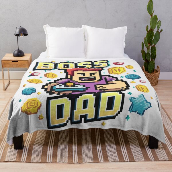 Item preview, Boss Dad - Retro Video Game Cover Father's Day Art designed and sold by HahaHandlesHub.