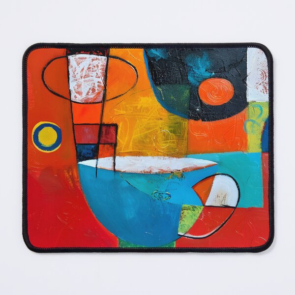 Item preview, Chromatic Cafe - Bold Geometric Abstraction of a Coffee Cup in Vibrant Hues designed and sold by OlfactoART Studio.