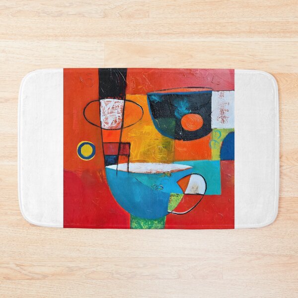 Item preview, Chromatic Cafe - Bold Geometric Abstraction of a Coffee Cup in Vibrant Hues designed and sold by OlfactoART Studio.