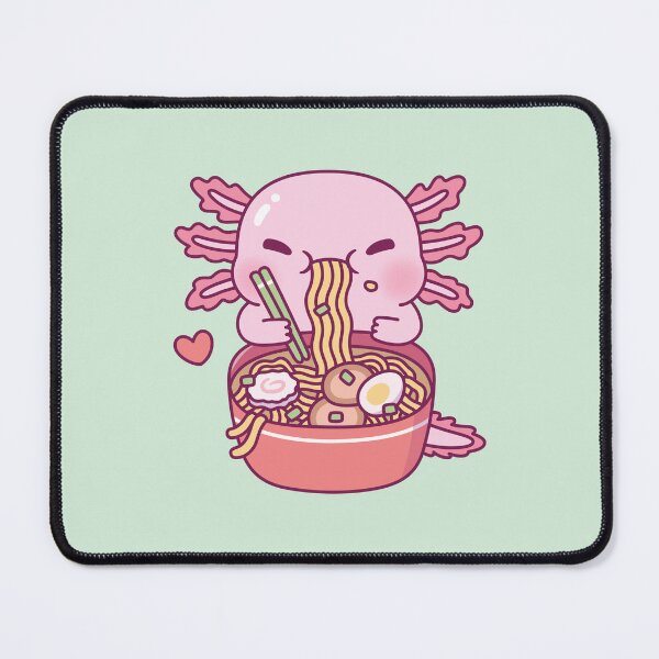 Item preview, Cute Axolotl Loves Ramen Noodles designed and sold by rustydoodle.