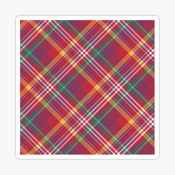 Aperçu de l'œuvre Madras vert, jaune, rouge, violet, blanc créée et vendue par MissLyDesign.