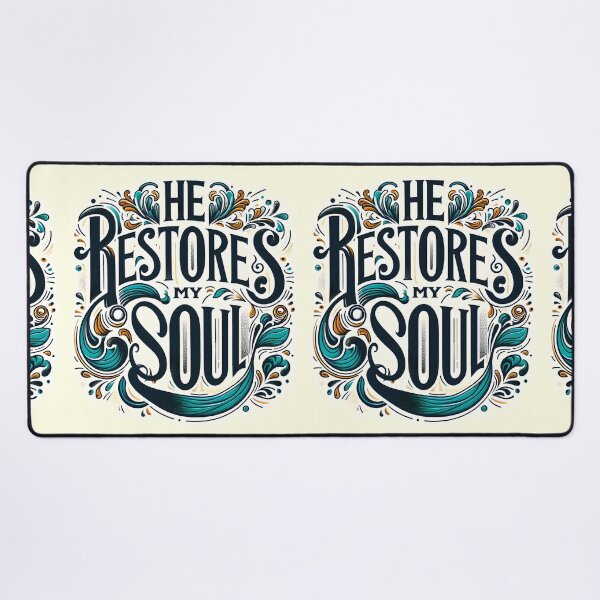 Item preview, He Restores My Soul, typography designed and sold by maxmaj.