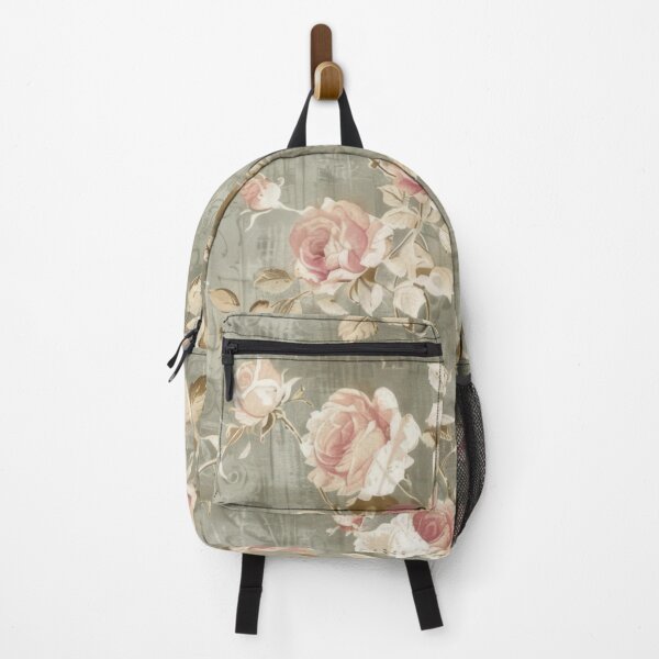 Item preview, Grey and pink shabby chic vintage floral pattern designed and sold by PrettyPinkSkies.