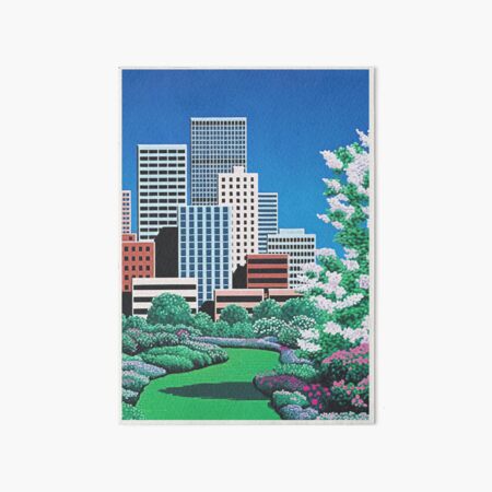 Item preview, Hiroshi Nagai Jungle City Garden Vintage illustration 90s Wall Art Summer gift for men Style Japan designed and sold by Nicodemuss.