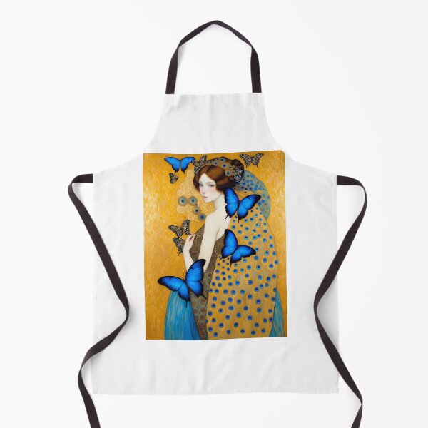 Item preview, Woman With Blue Morpho Butterflies Art Nouveau Painting Klimt Inspired designed and sold by retrographics.