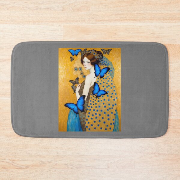 Item preview, Woman With Blue Morpho Butterflies Art Nouveau Painting Klimt Inspired designed and sold by retrographics.
