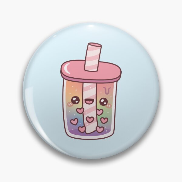 Item preview, Cute Rainbow Bubble Tea With Heart Boba Pearls designed and sold by rustydoodle.