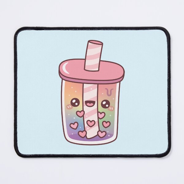 Item preview, Cute Rainbow Bubble Tea With Heart Boba Pearls designed and sold by rustydoodle.