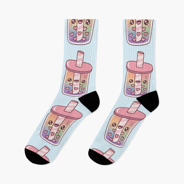 Item preview, Cute Rainbow Bubble Tea With Heart Boba Pearls designed and sold by rustydoodle.
