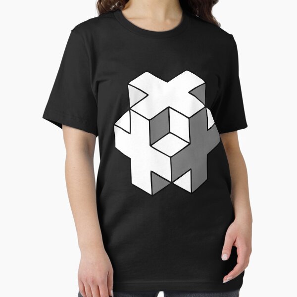 Vista previa del artículo con la obra «Triángulo de Penrose Cubo de Necker Ilusión óptica», diseñado y vendido por indiranoizia.