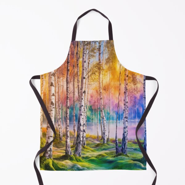 Item preview, The Birches, Watercolor colorful forest birch trees, quiet place, peace and serenity designed and sold by Porcupine Tees ⭐⭐⭐⭐⭐.