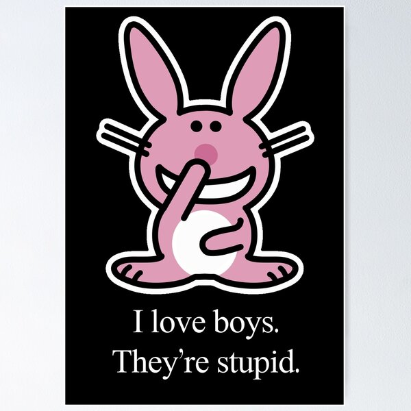 Item preview, i love boys ☆ happy bunny designed and sold by fairyspit.