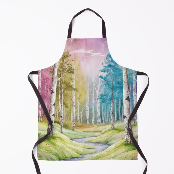 Item preview, The Birches, Watercolor colorful forest birch trees, quiet place, peace and serenity designed and sold by Porcupine Tees ⭐⭐⭐⭐⭐.