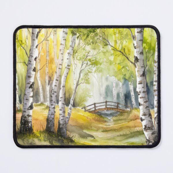 Item preview, The Birches, Watercolor colorful forest birch trees, quiet place, peace and serenity designed and sold by Porcupine Tees ⭐⭐⭐⭐⭐.