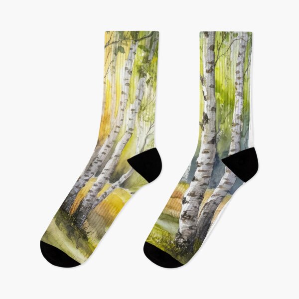 Item preview, The Birches, Watercolor colorful forest birch trees, quiet place, peace and serenity designed and sold by Porcupine Tees ⭐⭐⭐⭐⭐.