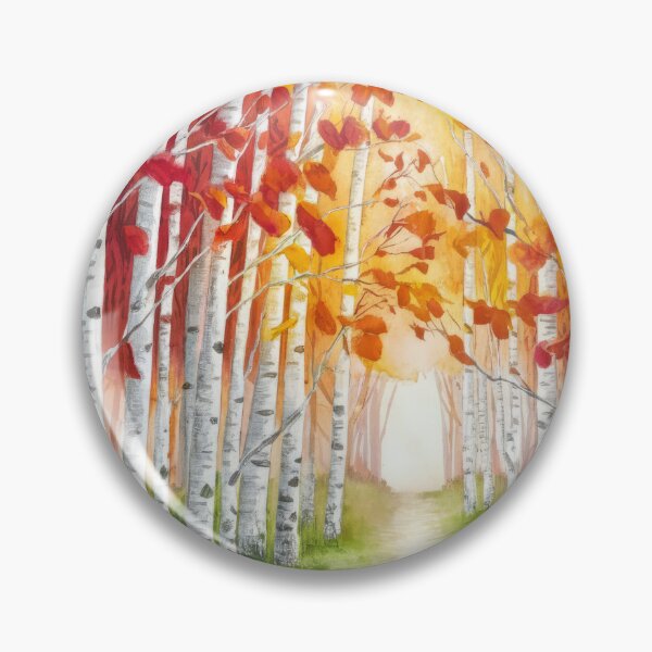 Item preview, The Birches, Watercolor colorful forest birch trees, quiet place, peace and serenity designed and sold by Porcupine Tees ⭐⭐⭐⭐⭐.
