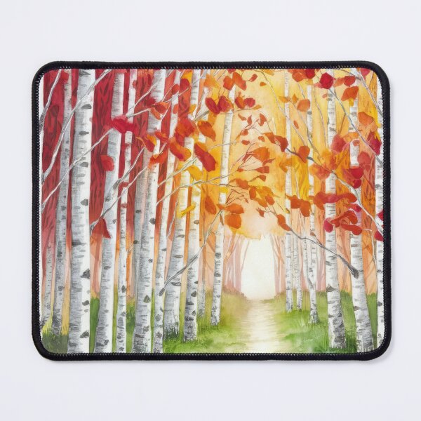 Item preview, The Birches, Watercolor colorful forest birch trees, quiet place, peace and serenity designed and sold by Porcupine Tees ⭐⭐⭐⭐⭐.