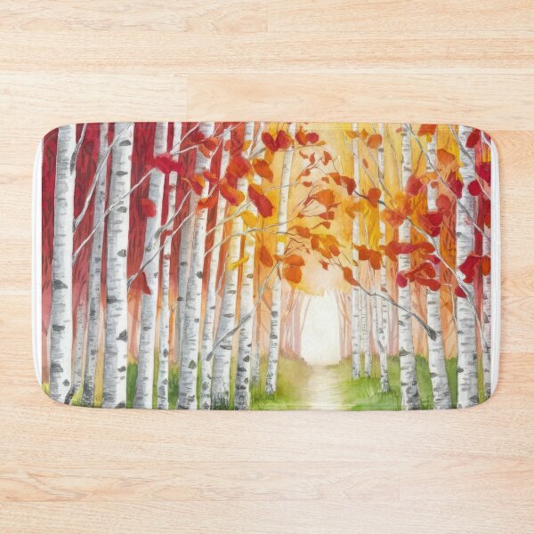 Item preview, The Birches, Watercolor colorful forest birch trees, quiet place, peace and serenity designed and sold by Porcupine Tees ⭐⭐⭐⭐⭐.