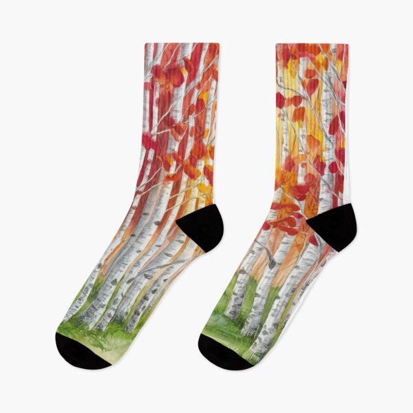 Item preview, The Birches, Watercolor colorful forest birch trees, quiet place, peace and serenity designed and sold by Porcupine Tees ⭐⭐⭐⭐⭐.