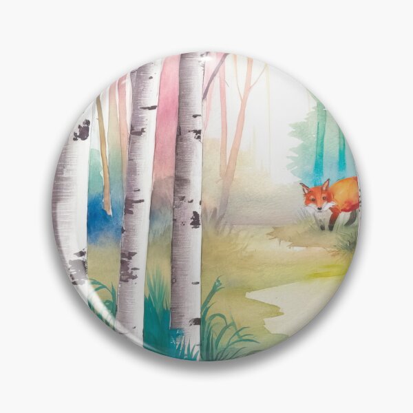 Item preview, The Birches, Watercolor colorful forest birch trees, quiet place, peace and serenity designed and sold by Porcupine Tees ⭐⭐⭐⭐⭐.
