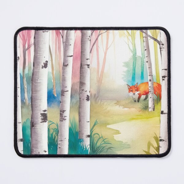 Item preview, The Birches, Watercolor colorful forest birch trees, quiet place, peace and serenity designed and sold by Porcupine Tees ⭐⭐⭐⭐⭐.