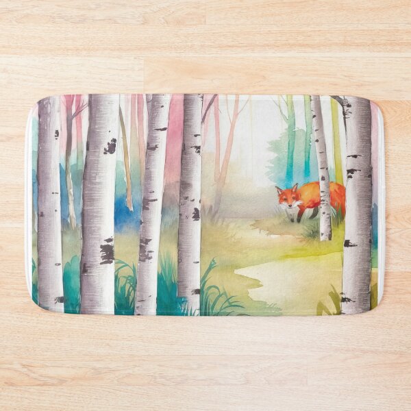 Item preview, The Birches, Watercolor colorful forest birch trees, quiet place, peace and serenity designed and sold by Porcupine Tees ⭐⭐⭐⭐⭐.