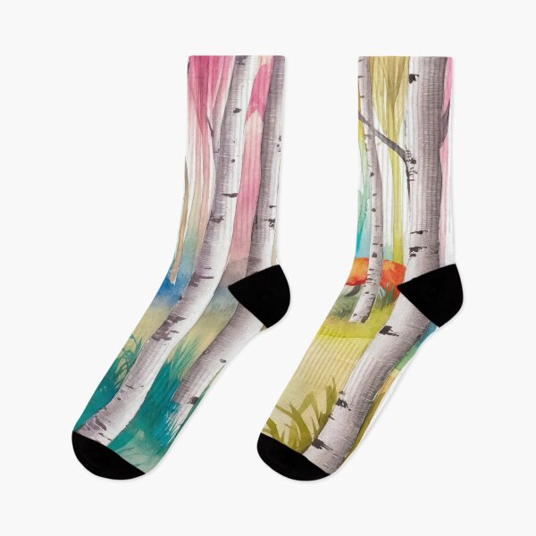 Item preview, The Birches, Watercolor colorful forest birch trees, quiet place, peace and serenity designed and sold by Porcupine Tees ⭐⭐⭐⭐⭐.