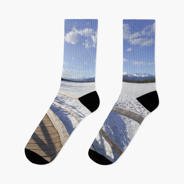 Item preview, Snowbound Passage Pyramid Lake Bridge in Canada designed and sold by rawshutterbug.