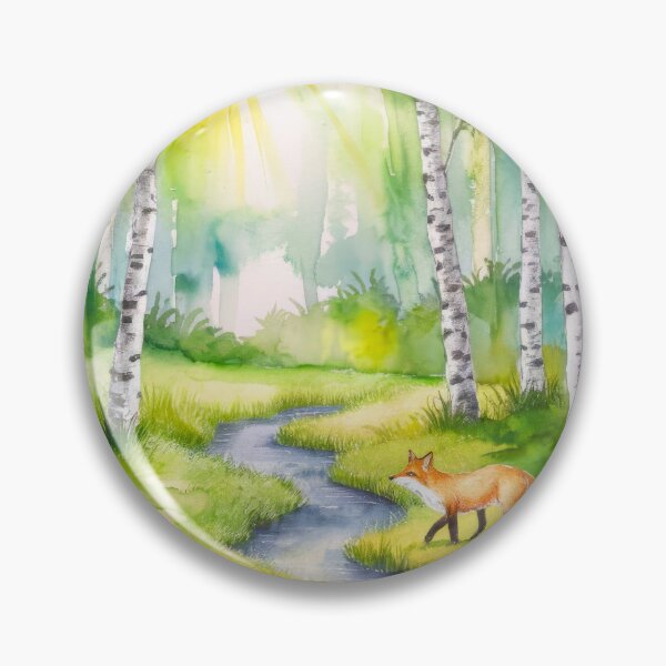 Item preview, The Birches, Watercolor colorful forest birch trees, quiet place, peace and serenity designed and sold by Porcupine Tees ⭐⭐⭐⭐⭐.