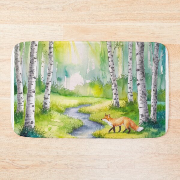 Item preview, The Birches, Watercolor colorful forest birch trees, quiet place, peace and serenity designed and sold by Porcupine Tees ⭐⭐⭐⭐⭐.
