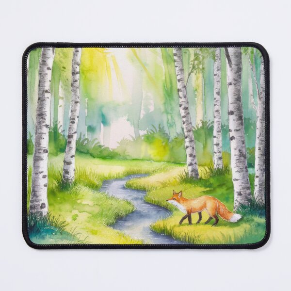 Item preview, The Birches, Watercolor colorful forest birch trees, quiet place, peace and serenity designed and sold by Porcupine Tees ⭐⭐⭐⭐⭐.