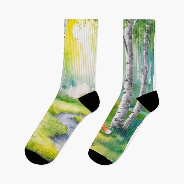 Item preview, The Birches, Watercolor colorful forest birch trees, quiet place, peace and serenity designed and sold by Porcupine Tees ⭐⭐⭐⭐⭐.
