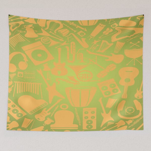 Item preview, Gold On Green Gradient Collage designed and sold by BrightrDayMusicArt.